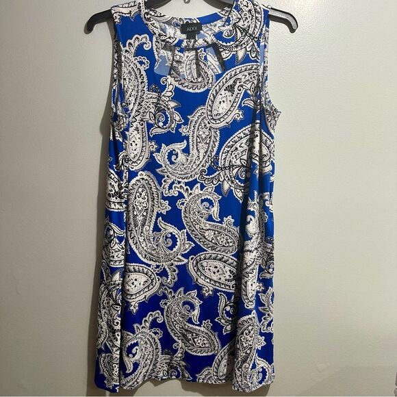 Alyx Blue Sheath Mini Dress Sleeveless Crew Neck Casual (981) - Picture 1 of 4